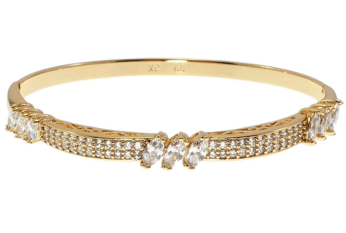 Браслет Xuping Позолота 18K "Кристальна класика" ø 6см