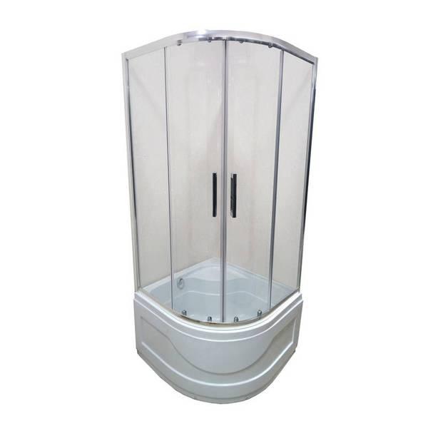 Душова кабіна VERONIS KV3 80 80х80х195 см на глибокому піддоні хром прозоре скло розсувні двері