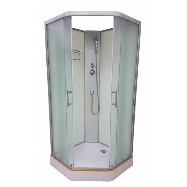 Душовий бокс Veronis BN 1 90 XL 90х90х200 см на низькому піддоні без даху багатогранна матове скло