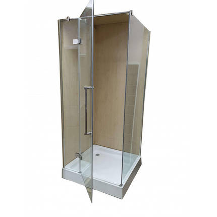 Душова кабіна Atlantis JL135 90х80х190 см без піддону хром прозоре скло розпашні двері, фото 1