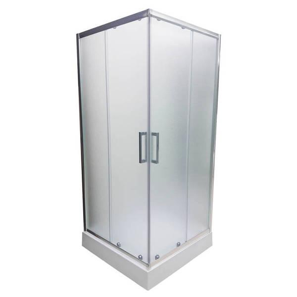 Душова кабіна Veronis KNS 90 90х90х180 см без піддону хром матове скло розсувні двері