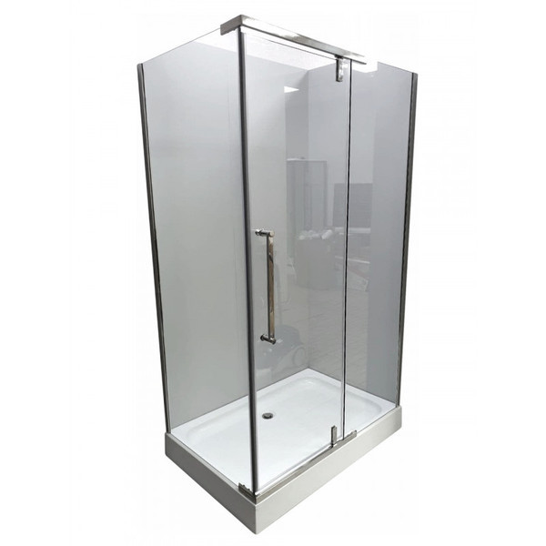 Душова кабіна VERONIS KN-8 08 100х80х204 см на низькому піддоні хром прозоре скло розпашні двері