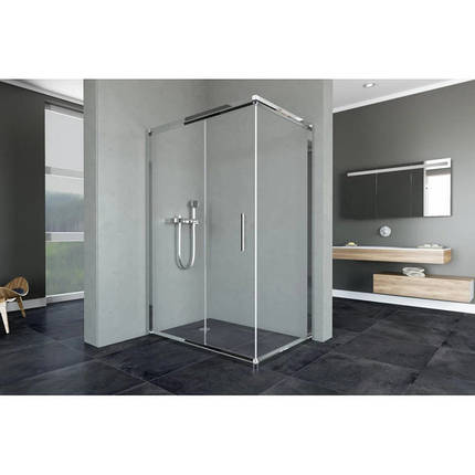 Душова кабіна Veronis Minnesota 120x80x190 см без піддону прозоре скло розсувні двері, фото 1