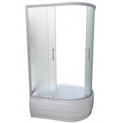 Душова кабіна ARTEX HRT 81 10 100х80х193 см на глибокому піддоні асиметрична матове скло розсувні двері, фото 1