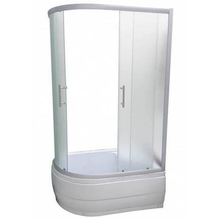 Душова кабіна ARTEX HRT 81 12 120х80х193 см на глибокому піддоні асиметрична права матове скло розсувні двері, фото 1