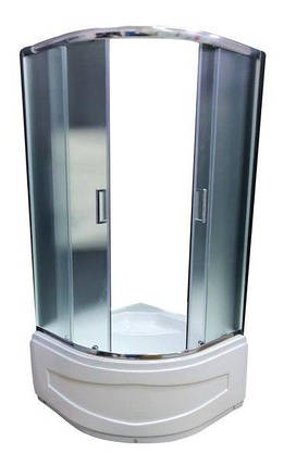 Душова кабіна Artex STANDARD HRT80 01 90х90х193 см на глибокому піддоні матове скло розсувні двері, фото 1
