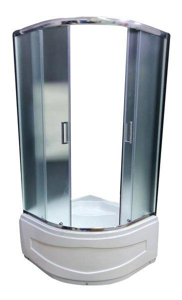 Душова кабіна Artex STANDARD HRT80 01 100х100х193 см на глибокому піддоні матове скло розсувні двері