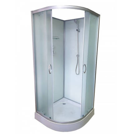 Душовий бокс Atlantis AKL 40P T ECO XL 90х90х204см на низькому піддоні без даху матове скло розсувні двері, фото 1