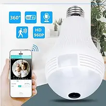 Панорамна стельова камера відеоспостереження лампочка CAMERA SMART IP CAD-B13 H302 2MP кругла YU227