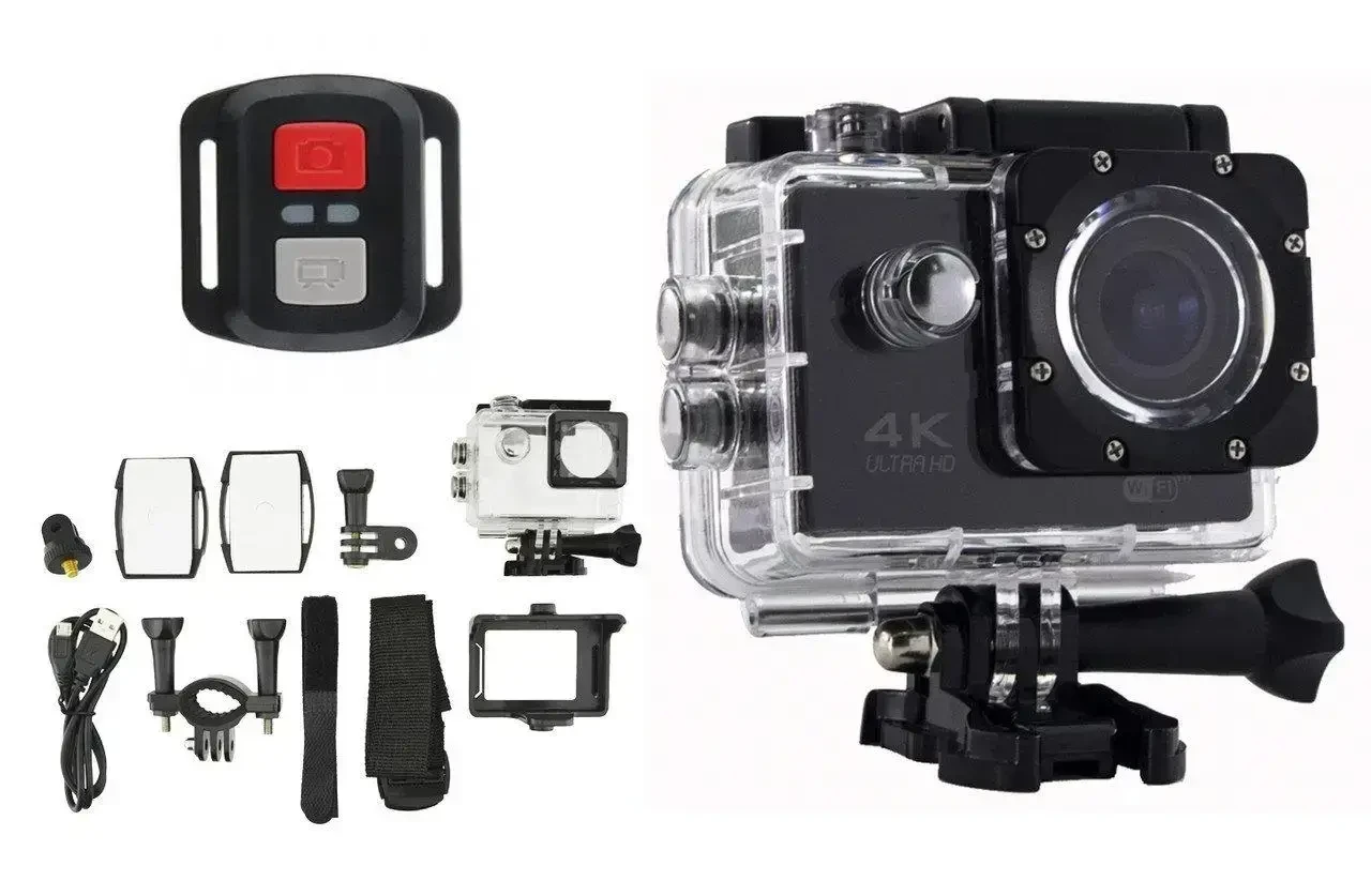 Екшн камера DVR SPORT-S3 Wi Fi waterprof 4K, Камера з пультом, Водонепроникна SV227