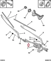 Механізм склоочисника (трапеція) Fiat Ducato 250, Peugeot Boxer, Citroen Jumper 3 (2006-2014), 1363338080