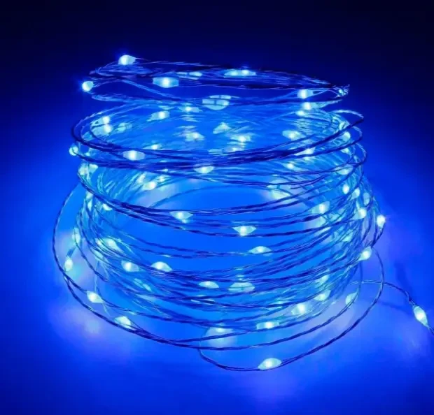 Xmas Гірлянда 30 Led 3M (Copper) на мідному дроті (Крапля роси) B BLUE від батарейок+USB SV227