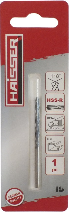 HAISSER HSS - 5.0х87х132мм Свердло по металу DIN 340 уп.1шт