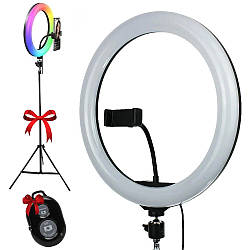 Лампа світлодіона MJ33 + Подарунок Штатив для селфі 0,66-2 м + Пульт для селфі / Різнокольорова лампа