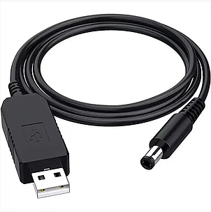 Кабель для роутера від повербанка з перетворювачем НА 12 V, DC 5.5MM, USB 5V-12V, 1М, фото 1