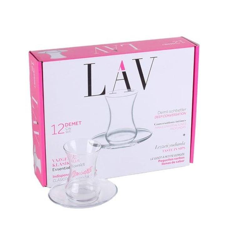 Чайний сервіз на 6 персон Армуди, турецькі склянки для подачі чаю (135cc) LAV BUKET, фото 1