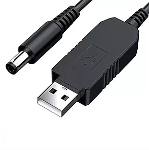Кабель для роутера від повербанка з перетворювачем НА 12 V, DC 5.5MM, USB 5V-12V, 1М, фото 3