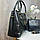 Набір жіночих сумочок 2 в 1: чорна сумка + маленька сумочка клатч, фото 2