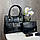 Набір жіночих сумочок 2 в 1: чорна сумка + маленька сумочка клатч, фото 8