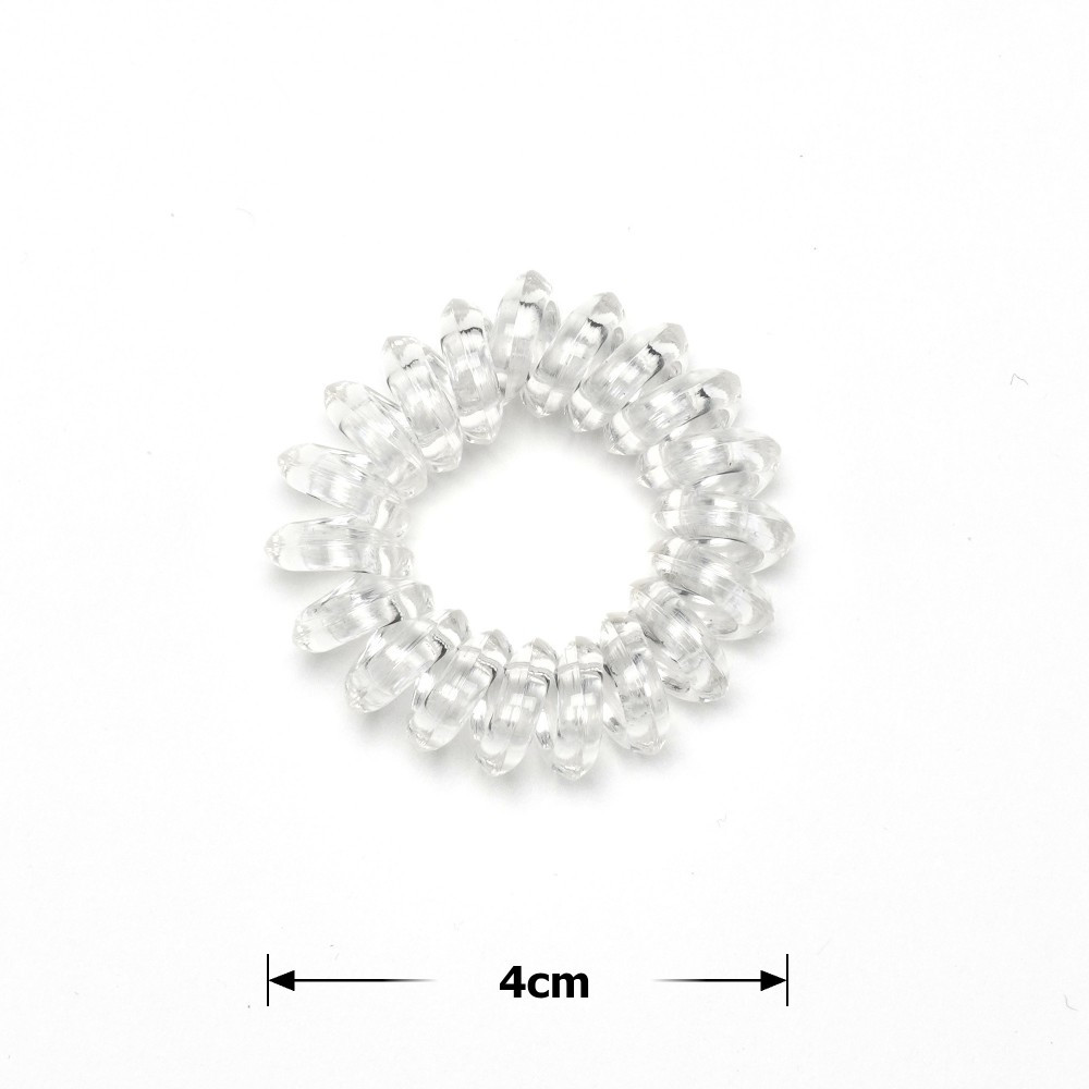 Резинка пружинка для волосся прозора 4 см 100 шт, фото 1