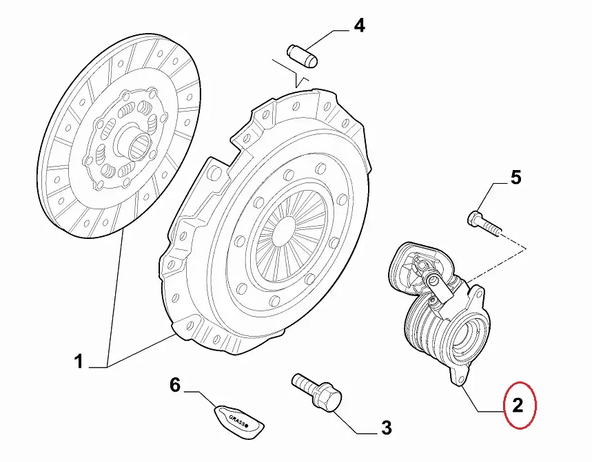 Вижимний підшипник 2 болта Fiat Ducato 250 (2006-2014) 2.3JTD, 55230696, 55248403, 55199563, фото 1