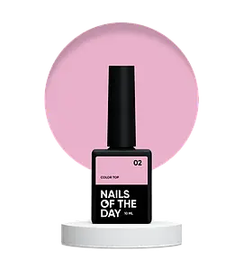 Топ для нігтів без липкого шару Nailsoftheday Color top 02 рожевий нюд, 10 мл
