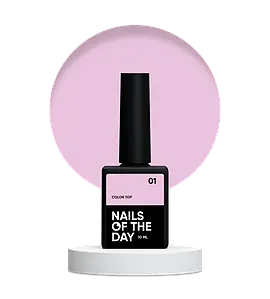 Камуфлюючий топ для нігтів Nailsoftheday Color top 01 ніжно рожевий, 10 мл