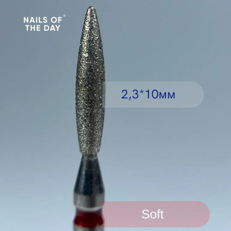 Фреза алмазна полум'я червона Nailsoftheday, 2,3*10 мм, фото 1