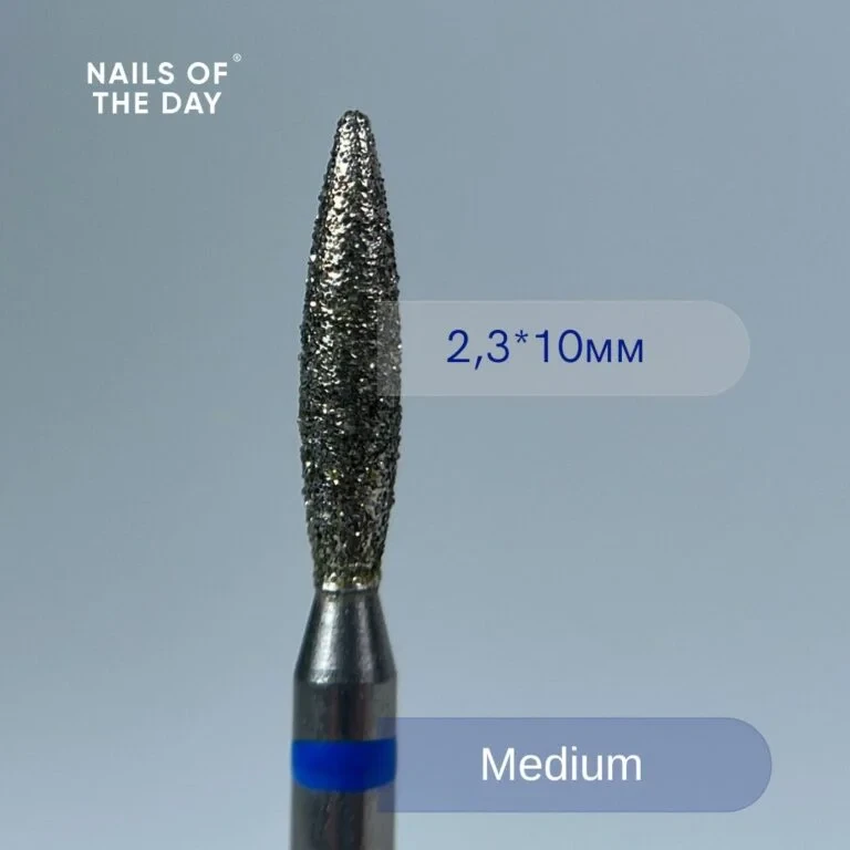 Фреза алмазна полум'я синя Nailsoftheday, 2,3*10 мм, фото 1