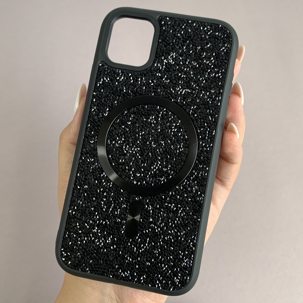 Чохол для Apple iPhone 11 чохол Swarowski з MagSafe з магсейф на телефон айфон 11 чорний l9h
