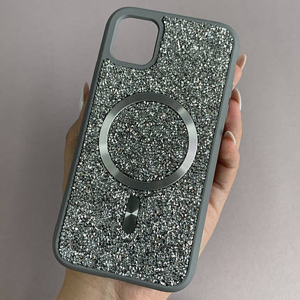 Чохол для Apple iPhone 11 чохол Swarowski з MagSafe з магсейф на телефон айфон 11 сталевий l9h, фото 1