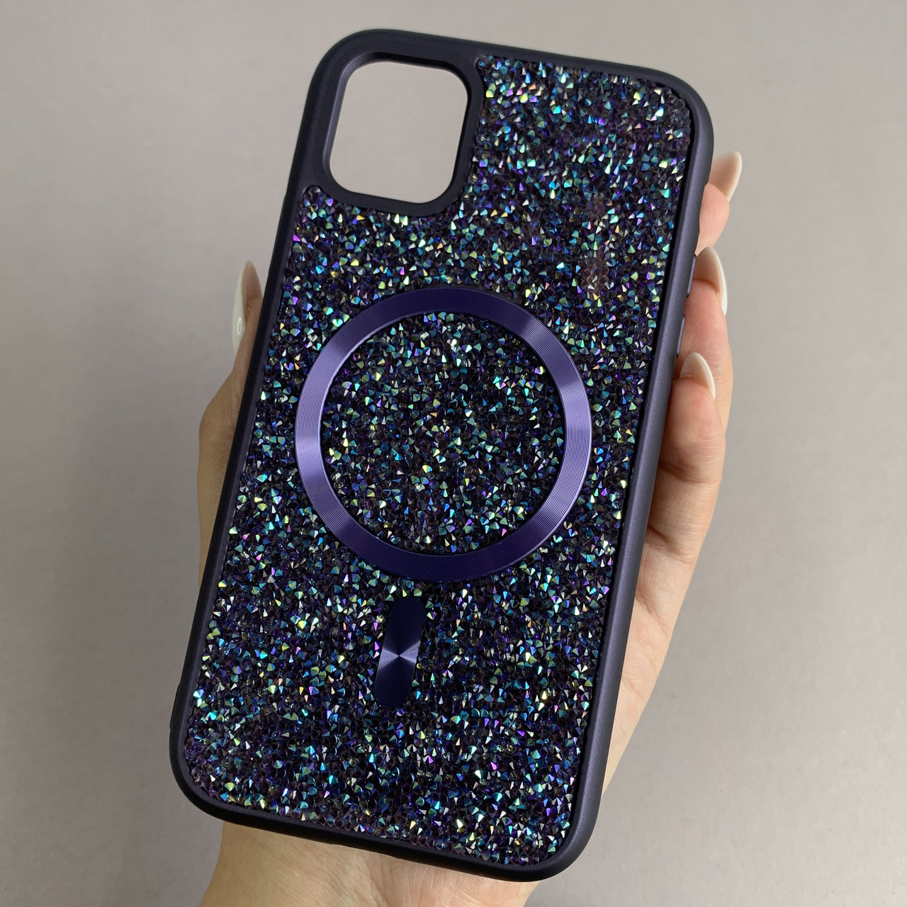 Чохол для Apple iPhone 11 чохол Swarowski з MagSafe з магсейф на телефон айфон 11 фіолетовий l9h