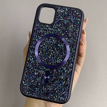 Чохол для Apple iPhone 11 чохол Swarowski з MagSafe з магсейф на телефон айфон 11 фіолетовий l9h, фото 1