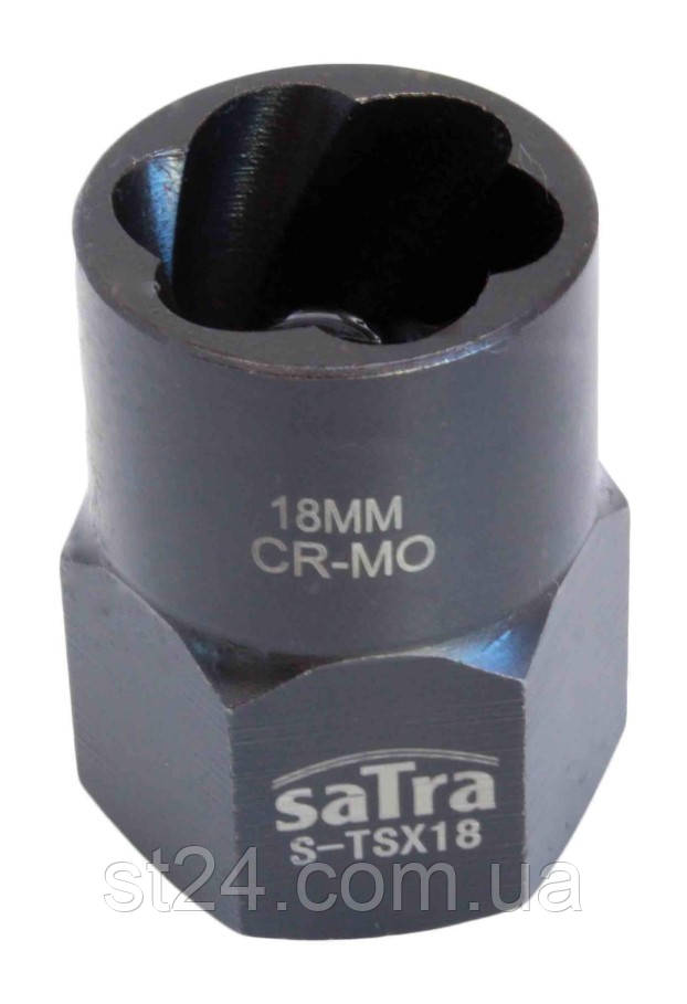 Голівка ударна Cr-Mo для злизаних гайок 6-гр. 1/2" 18 мм SATRA S-TSX18