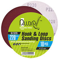 Круг шліфувальний на липучці 125мм, зерно 220 "Alloid" SD-25220 (10шт/набір)