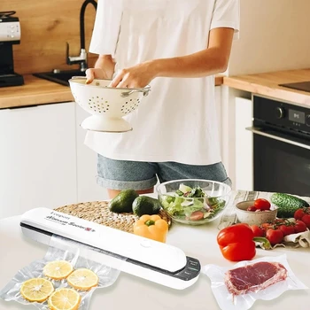 Кухонний вакуумний пакувальник харчових продуктів Vacuum Sealer Білий