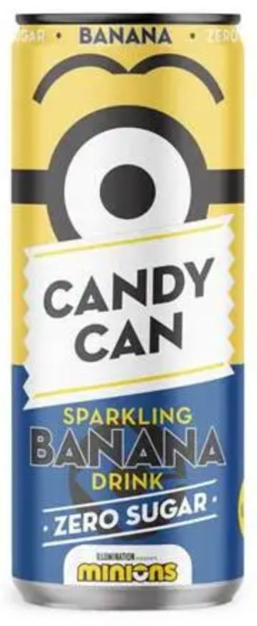 Газований напій Candy Can Minion Sparkling Banana Drink Zero Sugar 330мл