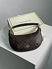 Жіноча сумка Коуч коричнева Coach Brown Payton Hobo In Signature Canvas, фото 6