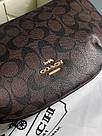 Жіноча сумка Коуч коричнева Coach Brown Payton Hobo In Signature Canvas, фото 10