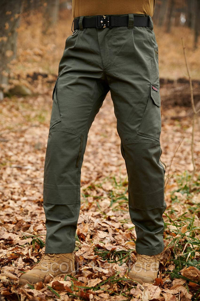 Тактичні армійські, повсякденні, робочі карго штани Sokil Profi, олива ріп-стоп, індивідуальний пошив, фото 1