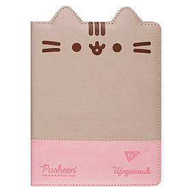 Щоденник шкільний YES PU Pusheen (обкладинка з м'якої PU-шкіри, фігурний край) 911503
