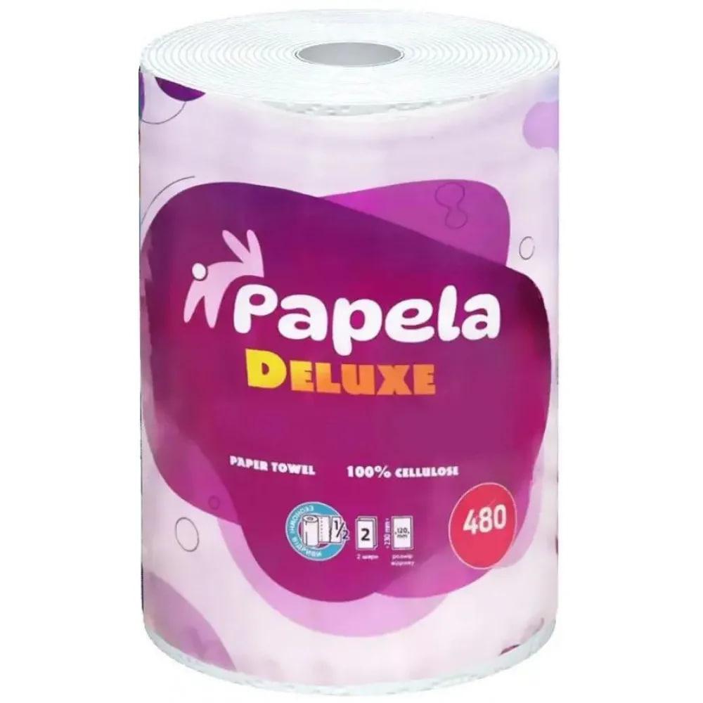 Паперовий рушник Papela Deluxe 1 рул 2шаровий — 480 відривів, фото 1