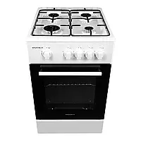 Плита газова з газовою духовкою Grunhelm G4F5600W Біла Кухонна плита газова