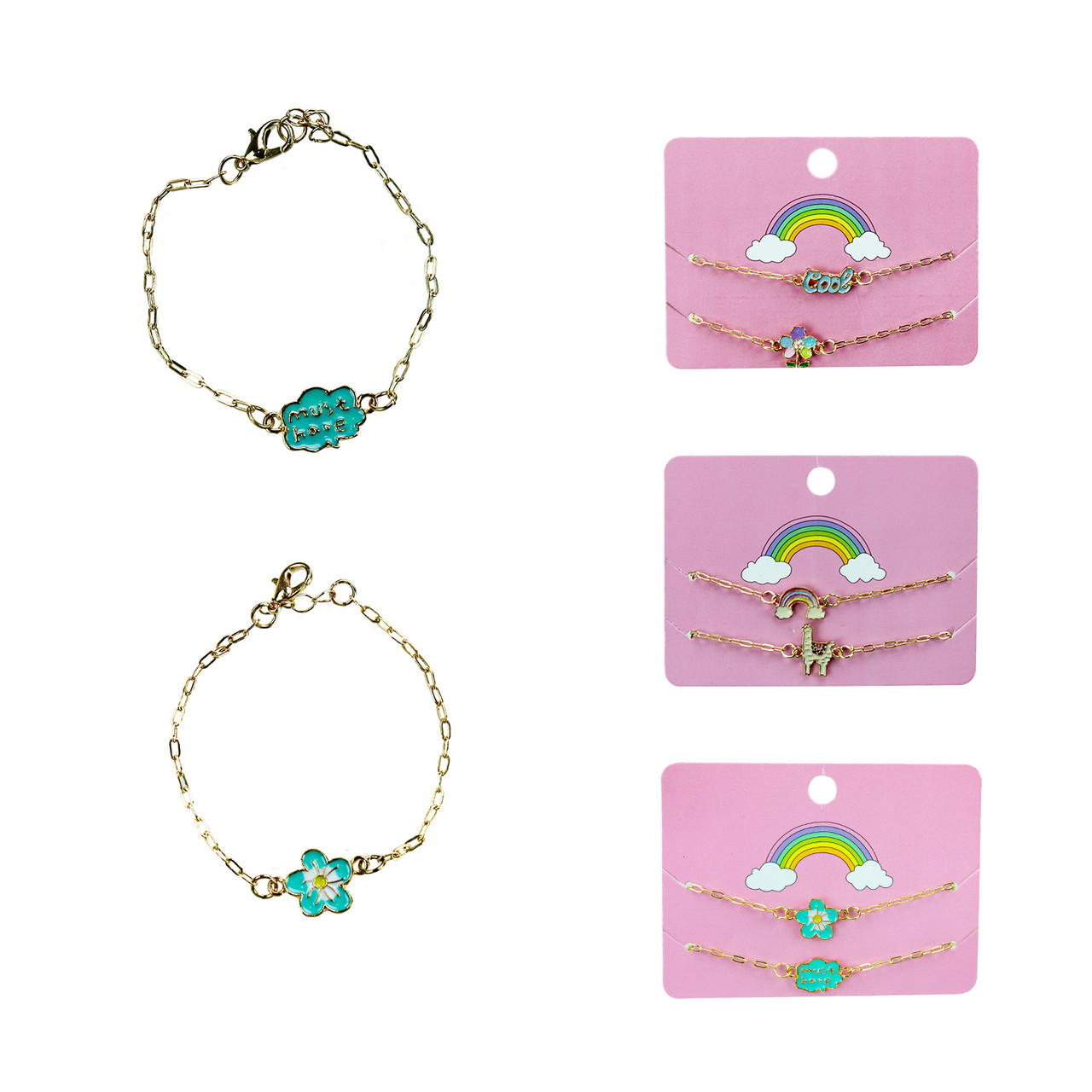 Набір дитячої біжутерії B4321 металеві браслети 2 шт., фото 1