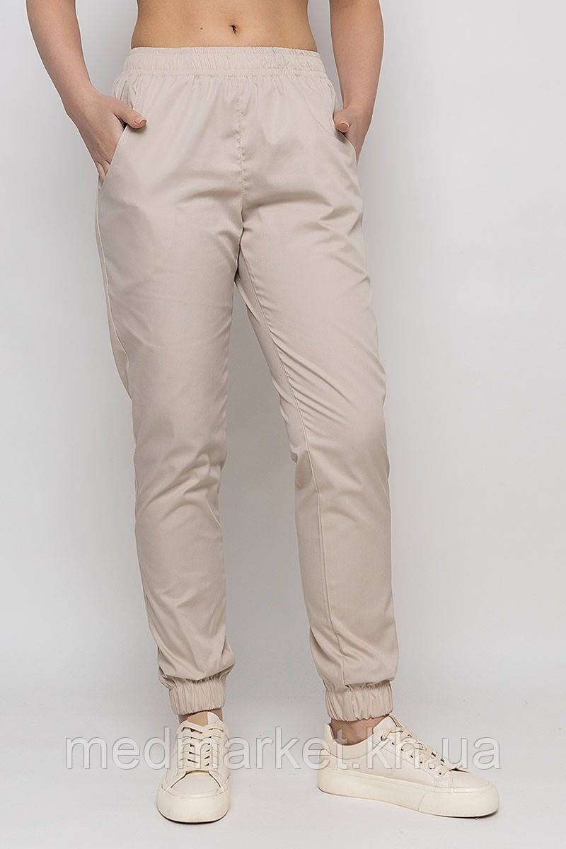 Штани джогери Афіна, медичні жіночі, крем, еліт
