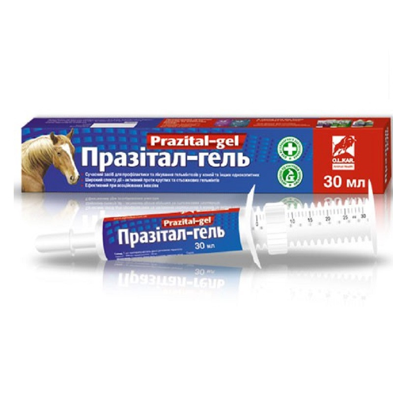 Гель для коней Празитал від глистів шприц із дозатором 30 мл OLKAR, фото 1