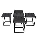 Пуф м'який 5 в 1 Смарт пуфік 5в1 квадратний м'який Пуф трансформер, фото 4