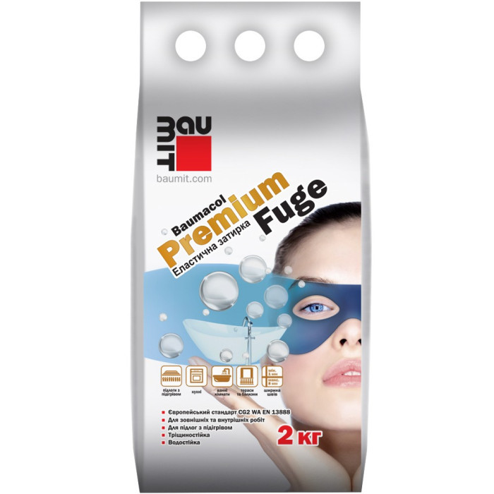 Затирка для швів Baumit PremiumFuge, 2 кг (біла)