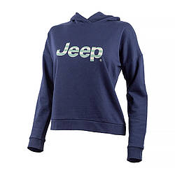 Жіноче Худі JEEP HOODED CROPPED SWEATSHIRT Striped Print Синій S (O102609-A184 S)