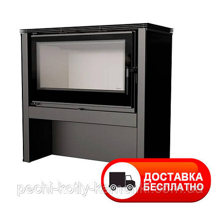 Сталева піч Kratki Koza Juno 12 панель чорна (подача повітря з вулиці) + подвійне скло, фото 1